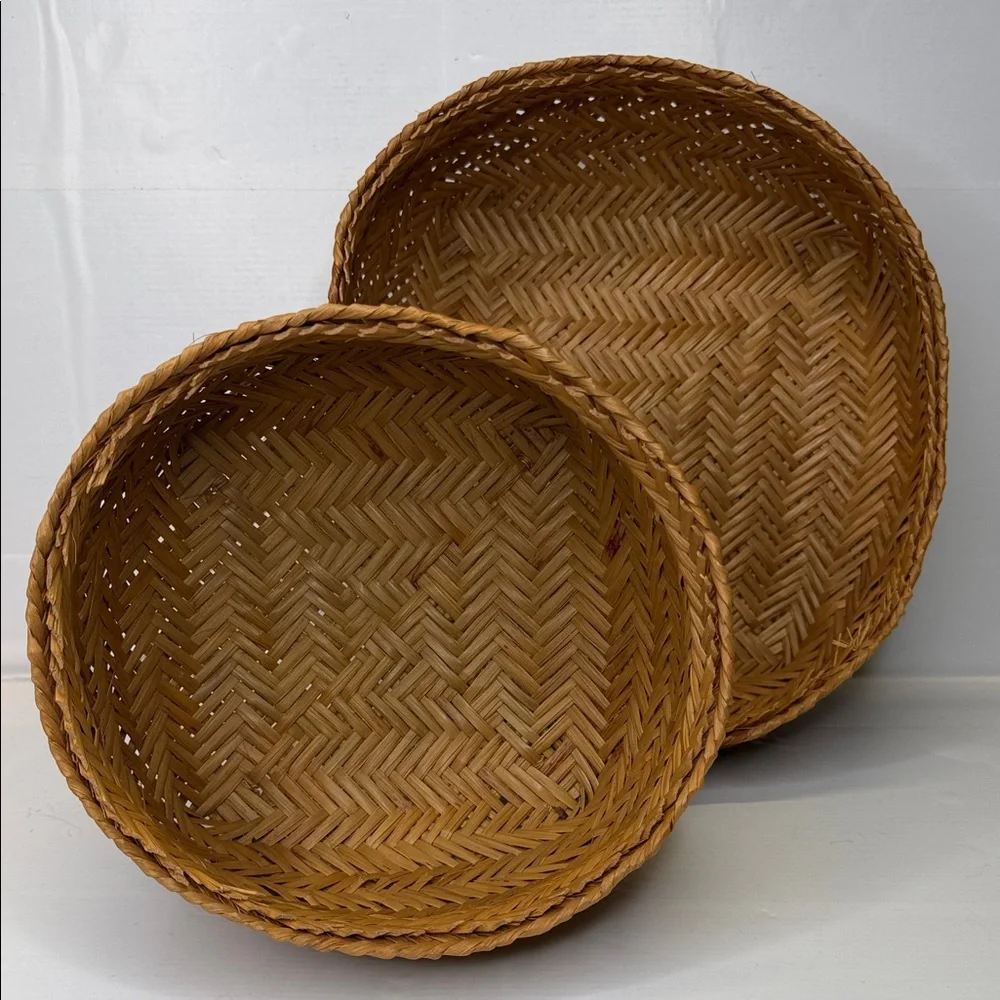 Source Unknown Brown Woven Basket Set of 2